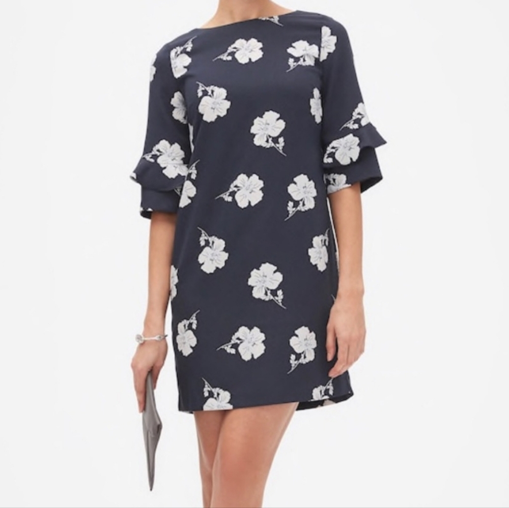 Banana Republic Navy Floral Mini Dress
